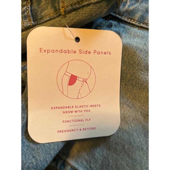 NWT Isabel Maternity Denim Shorts Expandable Side Panels Size 00 - Picture 6 of 7